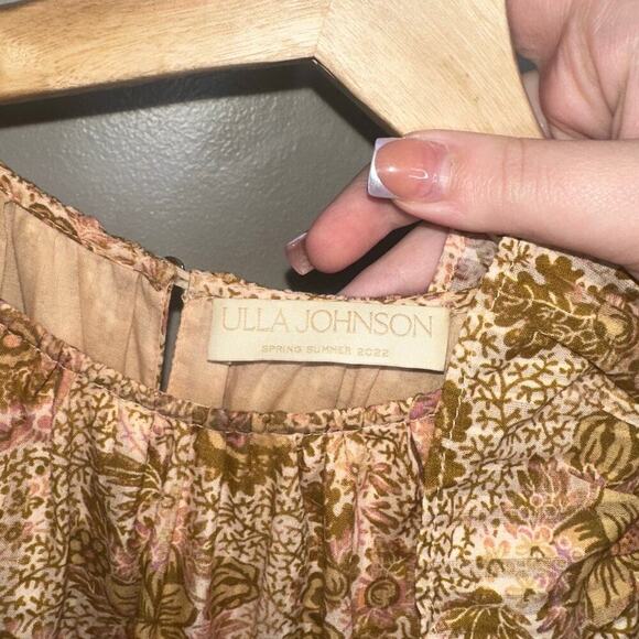 Ulla Johnson Adele Mini Dress Ruffle Sleeves in Meadow Orange/Yellow Size 0/XS - Picture 4 of 8